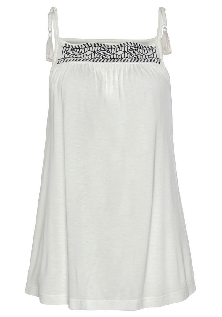 Lascana Lascana Tr&auml;gertop Shirt Doppelpack Damen - creme-schwarz - 0 | SportScheck