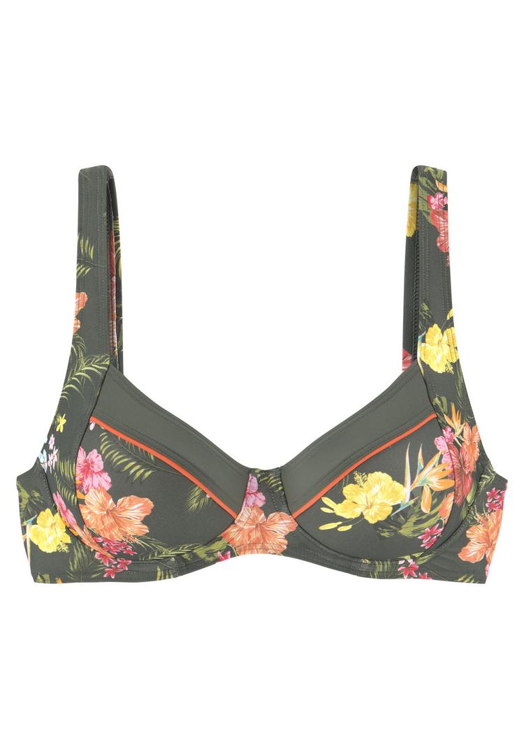 Lascana Lascana B&uuml;gel-Bikini-Top Bikini Oberteil Damen - oliv bedruckt - 0 | SportScheck