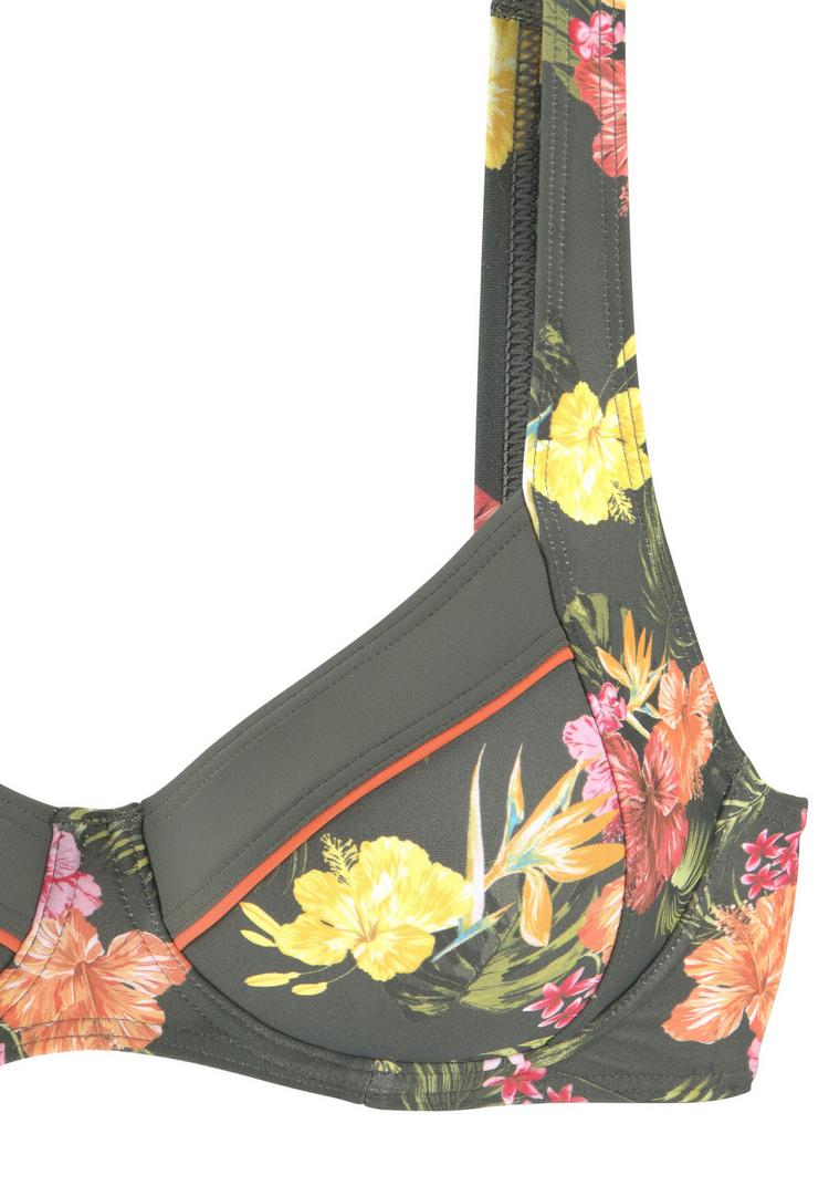 Lascana Lascana B&uuml;gel-Bikini-Top Bikini Oberteil Damen - oliv bedruckt - 0 | SportScheck
