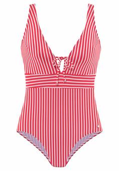 S.OLIVER Badeanzug Badeanzug Damen rot-weiß