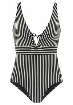 S.OLIVER Badeanzug Badeanzug Damen schwarz-weiß
