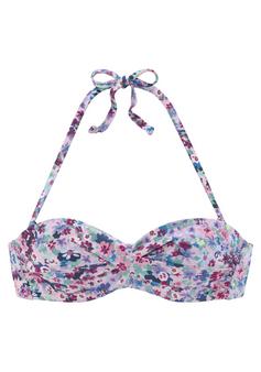 S.OLIVER Bügel-Bandeau-Bikini-Top Bikini Oberteil Damen lila-bedruckt