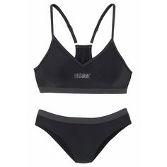 VENICE BEACH Bustier-Bikini Bikini Set Damen schwarz-grau