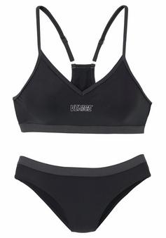 VENICE BEACH Bustier-Bikini Bikini Set Damen schwarz-grau