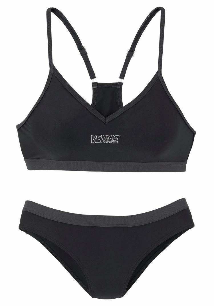 VENICE BEACH VENICE BEACH Bustier-Bikini Bikini Set Damen - schwarz-grau - 0 | SportScheck