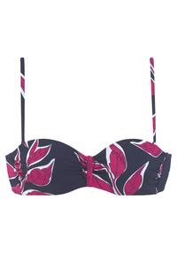 Lascana B&uuml;gel-Bandeau-Bikini-Top Bikini Oberteil Damen - marine-bedruckt