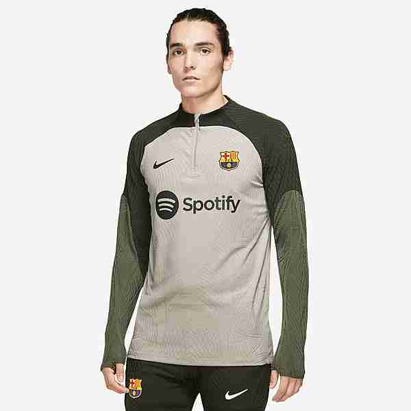 Nike FC Barcelona Strike Elite Funktionssweatshirt Herren beige / oliv