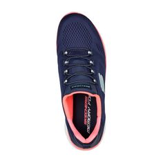 Rückansicht von Skechers SUMMITS PERFECT VIEWS Sneaker Damen Marineblau / Neon-Pink