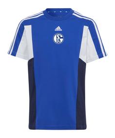 adidas FC Schalke 04 Colorblock T-Shirt Kids Fußballtrikot Kinder blau