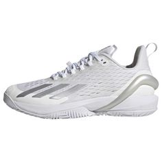 adidas Adizero Cybersonic Tennisschuh Tennisschuhe Damen Cloud White / Silver Metallic / Grey One