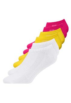 Snocks Sneaker Socken aus Bio-Baumwolle Freizeitsocken Mix (Himbeere/Gelb/Weiß)