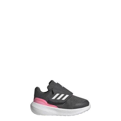 Rückansicht von adidas RunFalcon 3.0 Hook-and-Loop Schuh Laufschuhe Kinder Grey Six / Crystal White / Beam Pink