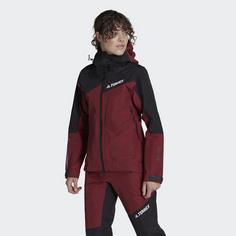 Rückansicht von adidas GORE-TEX TERREX Techrock GORE-TEX Pro Jacke Outdoorjacke Damen Shadow Red