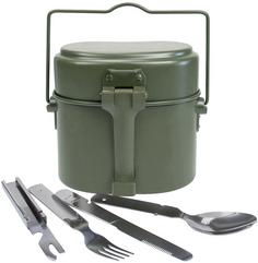 Black Snake Outdoor Kochgeschirr + Besteck Lunchbox Oliv