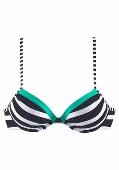 KangaROOS Push-Up-Bikini-Top Bikini Oberteil Damen schwarz-weiß