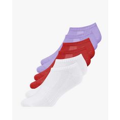 Snocks Sneaker Socken aus Bio-Baumwolle Freizeitsocken Mix (Dunkelrot/Weiß/Flieder)
