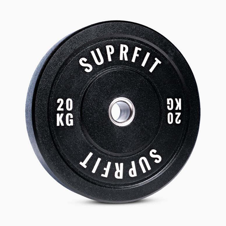 SUPRFIT Bumper Plates HiTemp White Logo (Paar) Hantelscheiben Schwarz 2x20kg