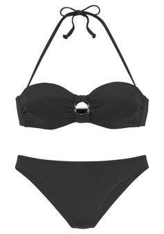 JETTE Bügel-Bandeau-Bikini Bikini Set Damen schwarz