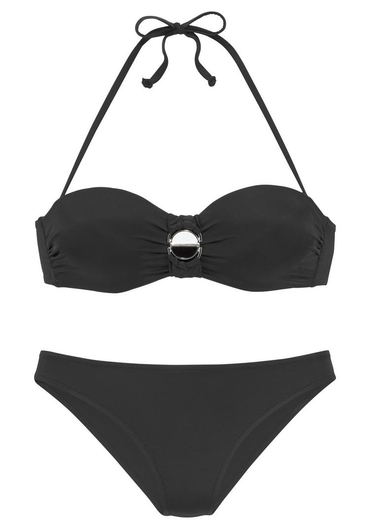 JETTE JETTE B&uuml;gel-Bandeau-Bikini Bikini Set Damen - schwarz - 0 | SportScheck