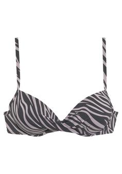 Lascana Push-Up-Bikini-Top Bikini Oberteil Damen schwarz-bedruckt