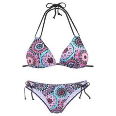 Lascana Triangel-Bikini Bikini Set Damen lila bedruckt