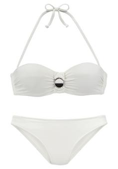 JETTE Bügel-Bandeau-Bikini Bikini Set Damen weiß