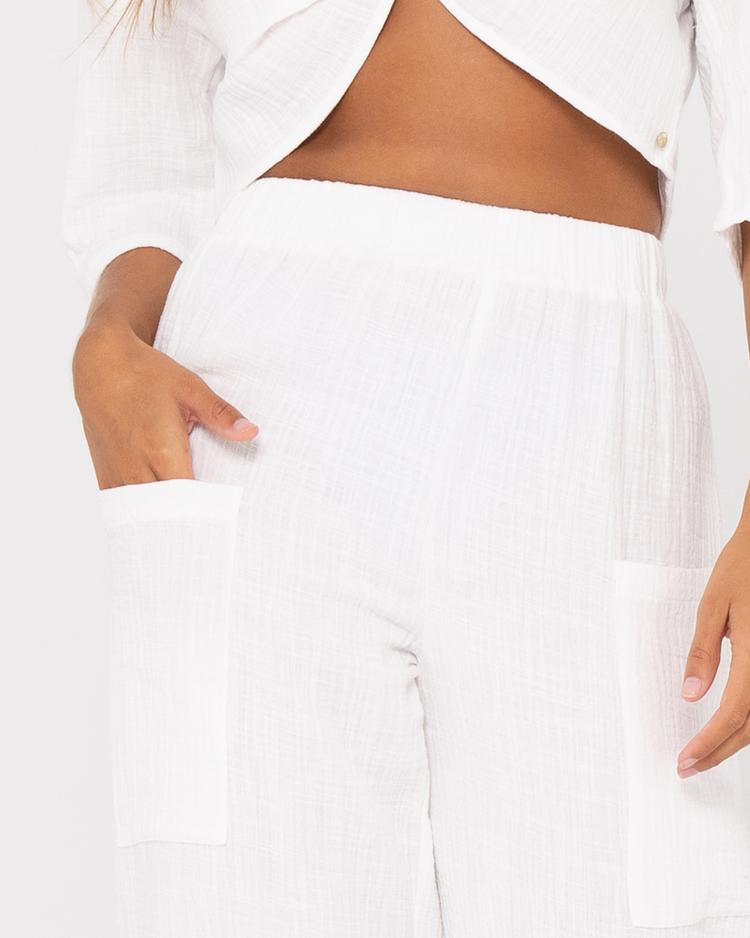 RUSTY RUSTY SOMEWHERE BEACH PANT Stoffhose Damen - White - 2 | SportScheck