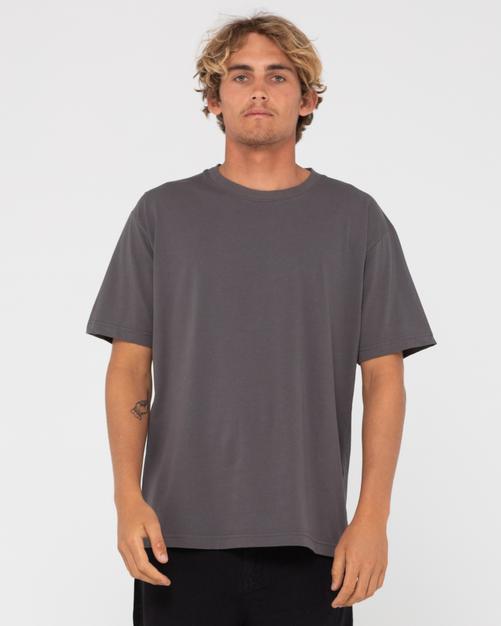 Rückansicht von RUSTY DELUXE BLANK S/S TEE T-Shirt Herren Coal