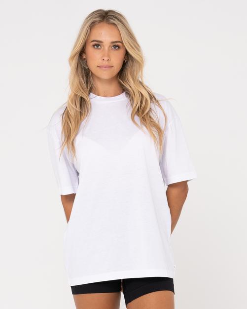 Rückansicht von RUSTY BLANKS OVERSIZED FIT TEE Oversize Shirt Damen White