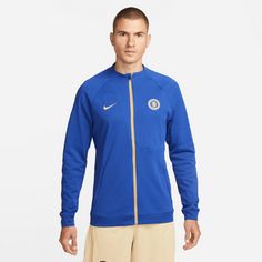 Nike FC Chelsea Academy Pro Anthem Trainingsjacke Herren blau / gold