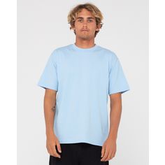 Rückansicht von RUSTY DELUXE BLANK S/S TEE T-Shirt Herren PASTEL BLUE