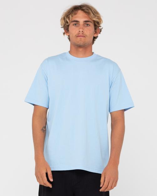 Rückansicht von RUSTY DELUXE BLANK S/S TEE T-Shirt Herren PASTEL BLUE