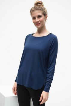 Rückansicht von KISMET Longshirt Damen blau