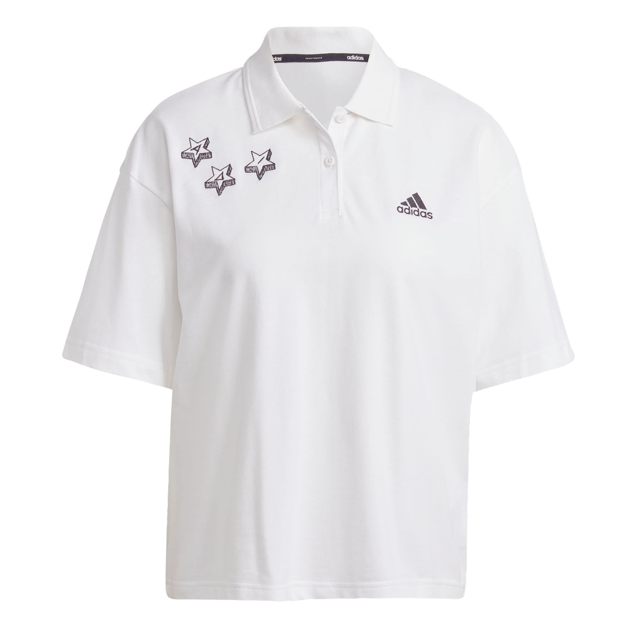 adidas Scribble Embroidery Poloshirt Langarmshirt Damen White / Black