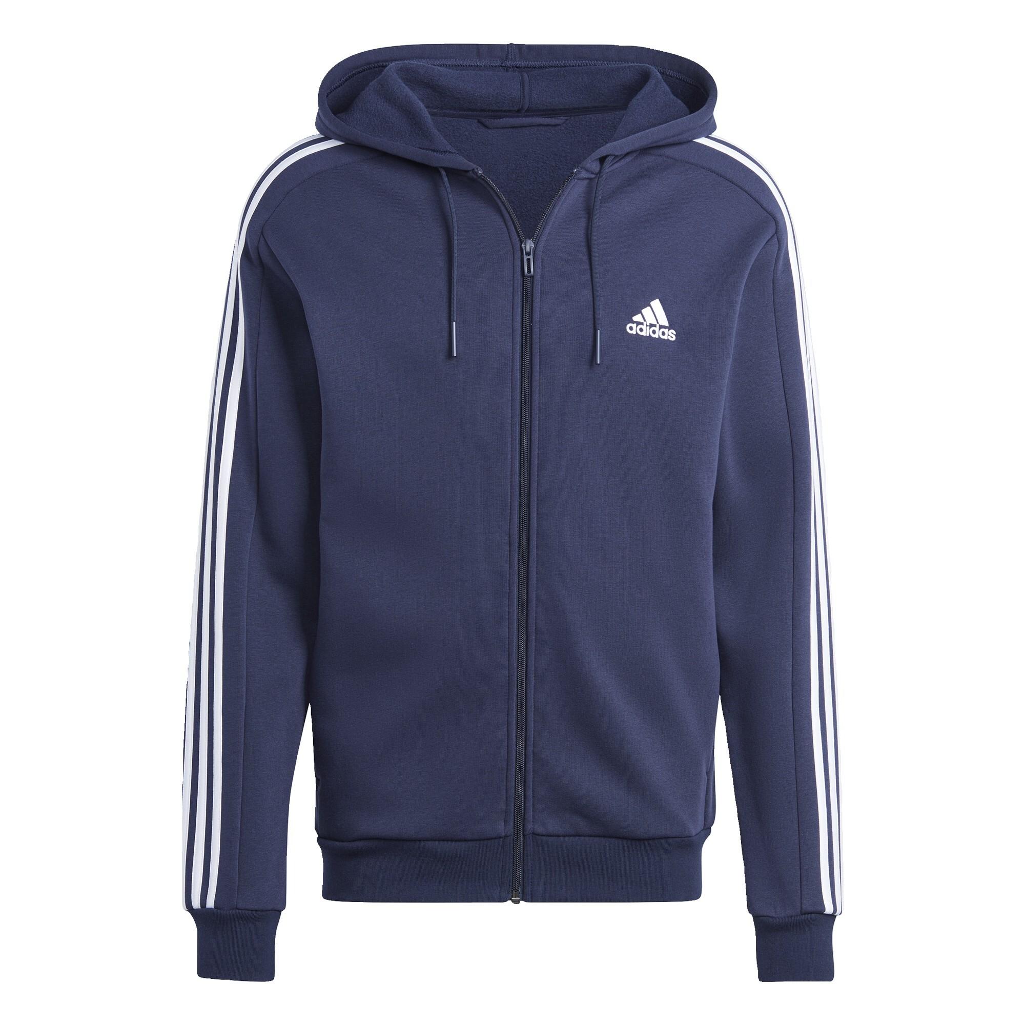 Adidas Essentials 3 Streifen Kapuzenjacke Hoodie Herren Legend Ink im Online Shop von SportScheck kaufen