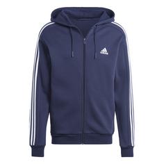 adidas Essentials 3-Streifen Kapuzenjacke Sweatjacke Herren Legend Ink