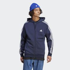 Rückansicht von adidas Essentials 3-Streifen Kapuzenjacke Sweatjacke Herren Legend Ink