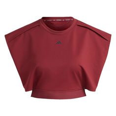 adidas Power AEROREADY Crop-Shirt Croptop Damen Shadow Red / Black