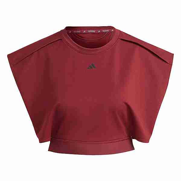 adidas Power AEROREADY Crop-Shirt Croptop Damen Shadow Red / Black