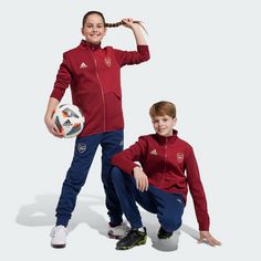 Rückansicht von adidas FC Arsenal Anthem Jacke Trainingsjacke Kinder Craft Red
