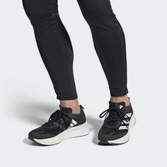 Rückansicht von adidas Adizero Boston 11 Laufschuh Laufschuhe Herren Core Black / Cloud White / Carbon
