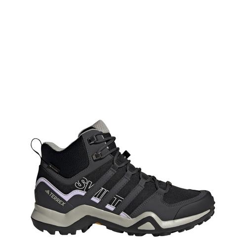 Rückansicht von adidas GTX TERREX Swift R2 Mid GORE-TEX Wanderschuh Wanderschuhe Core Black / Dgh Solid Grey / Purple Tint