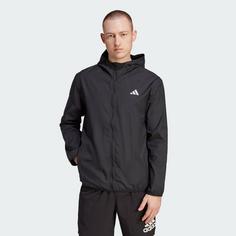 Rückansicht von adidas Run It Laufjacke Laufjacke Herren Black