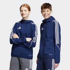 Rückansicht von adidas Tiro 23 League Windbreaker Funktionsjacke Kinder Team Navy Blue 2