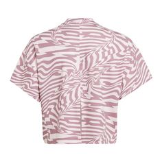 Rückansicht von adidas AEROREADY Kids Print T-Shirt Croptop Kinder Clear Pink / Wonder Orchid / White