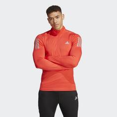 Rückansicht von adidas Own the Run 1/4 Zip Sweatshirt Trainingsjacke Herren Bright Red