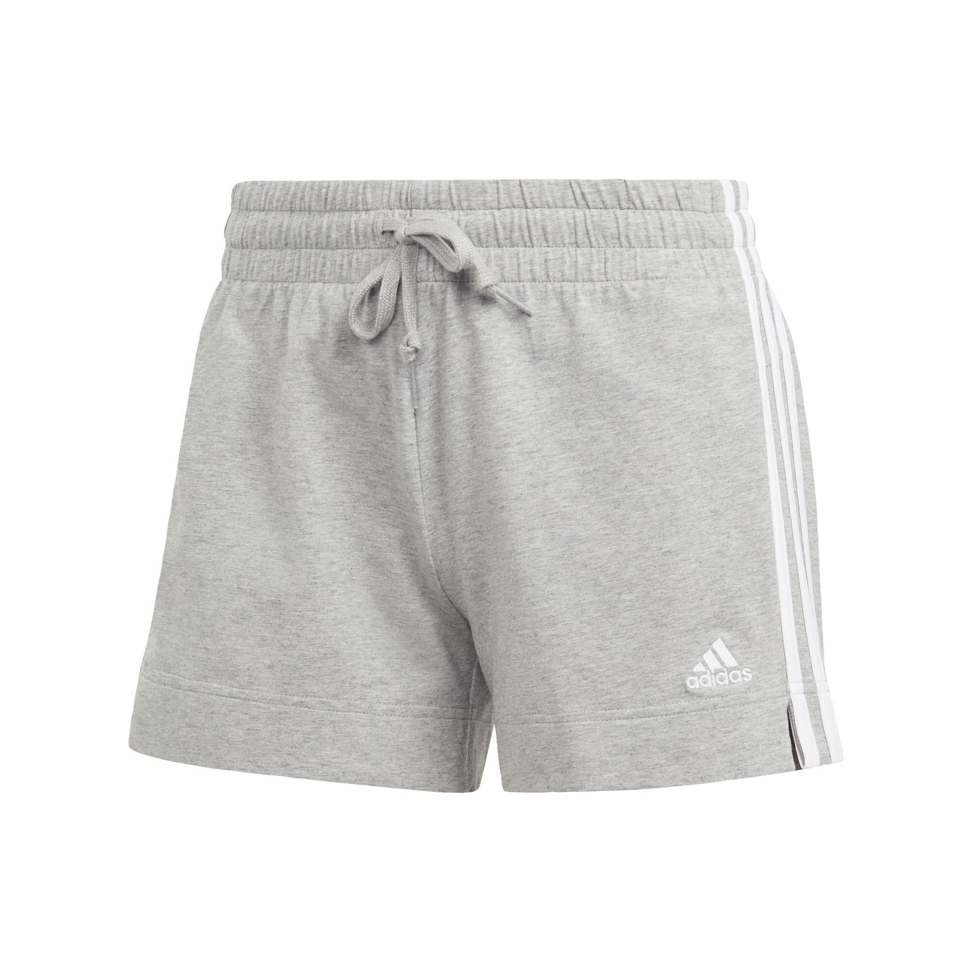 Adidas Essentials Slim 3 Streifen Shorts Funktionsshorts Damen Medium Grey Heather White im Online Shop von SportScheck kaufen