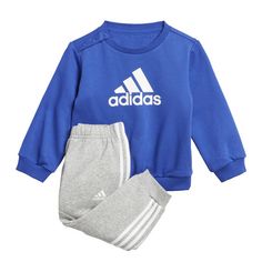 adidas Badge of Sport Jogginganzug Trainingsanzug Kinder Semi Lucid Blue / White