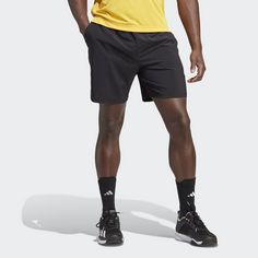 Rückansicht von adidas Club Tennis Stretch Woven Shorts Funktionsshorts Herren Black