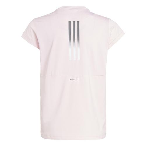 Rückansicht von adidas AEROREADY 3-Streifen T-Shirt T-Shirt Kinder Clear Pink / White / Grey Four